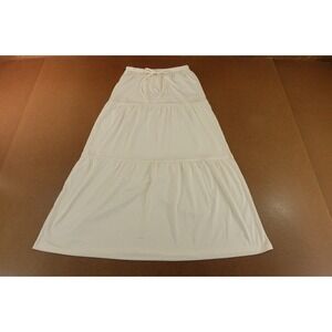 H&M Divided Womens Size XS Loose Fit Cream Jersey Tiered Maxi Skirt NWT
